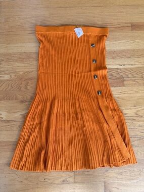eva mendes for New York & Company Orange Ribbed Knit Skirt